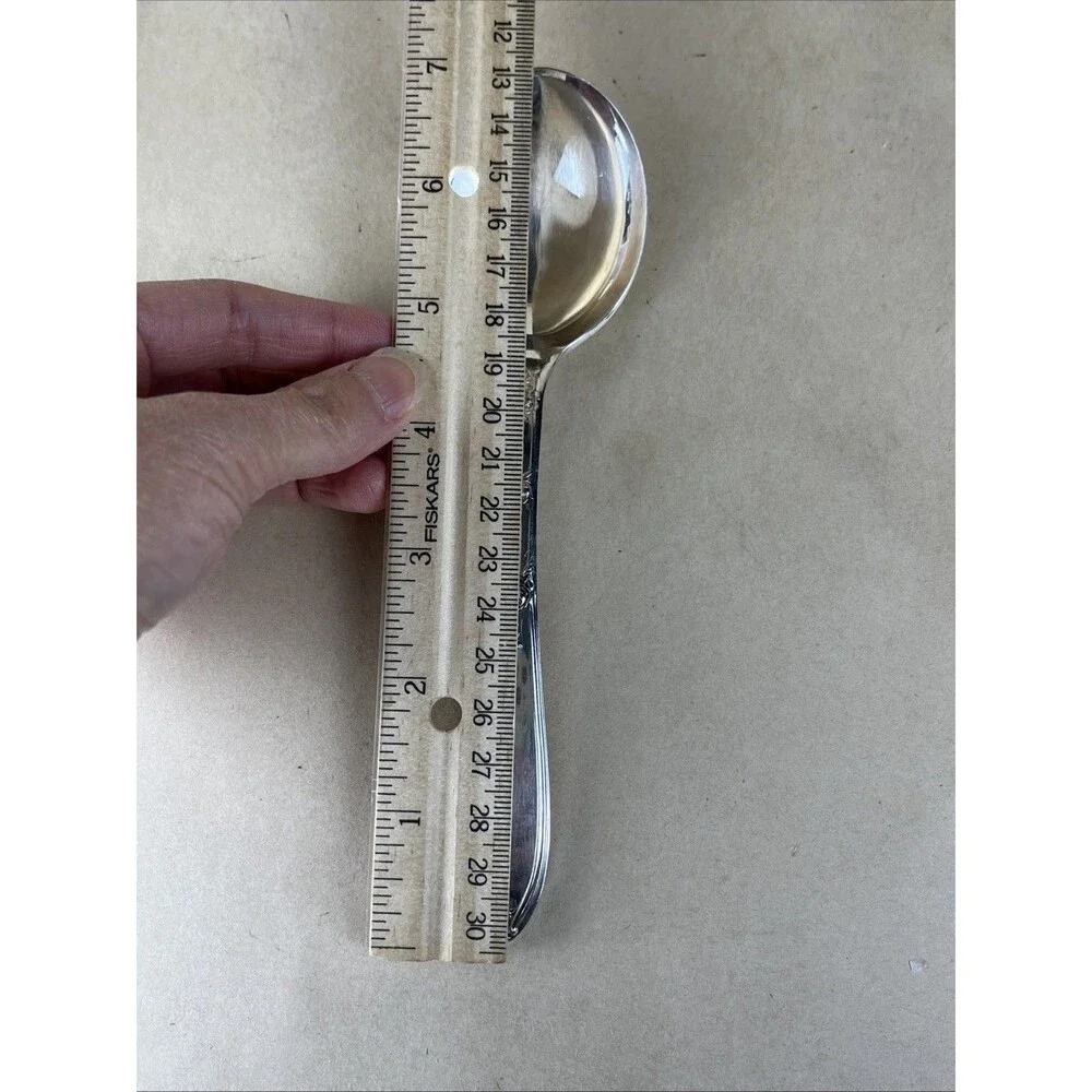 NEW ENGLAND SILVER PLATE 1919 ROSEMARY‎ 6 ICED TEA SPOON & 4 Serving Spoon